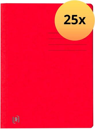 Папка Оксфорд А4, виготовлена з картону, в асортименті 25 шт. (червона, одинарна)