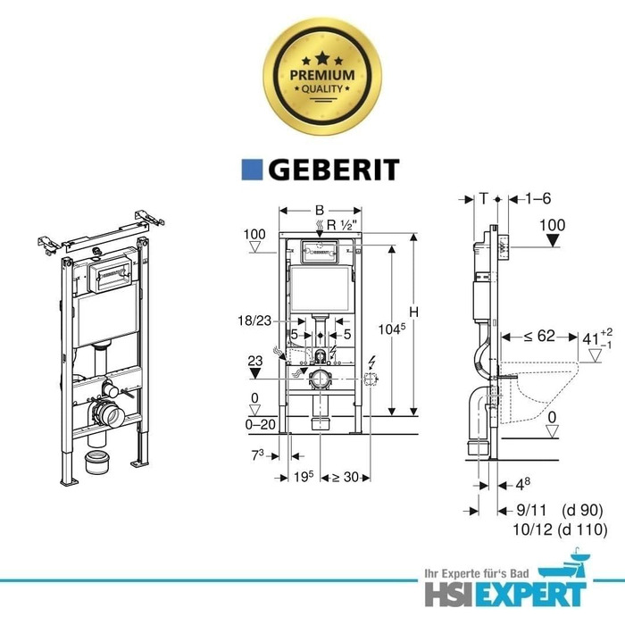 Ручка бачка Geberit Duofix чорна матова Ference WC безободкова комплектація