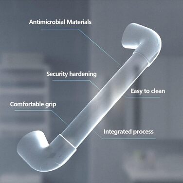 Поручні, Білі поручні для ванної кімнати, Поручні для ванн і душових кабін, Поручні для душу для літніх людей, Поручні з нержавіючої сталі, Поручні для людей похилого віку