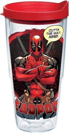 Вакуумна чашка Tervis Marvel Deadpool, Tritan, Nerd, 680 мл 24 унції - Tritan Nerd