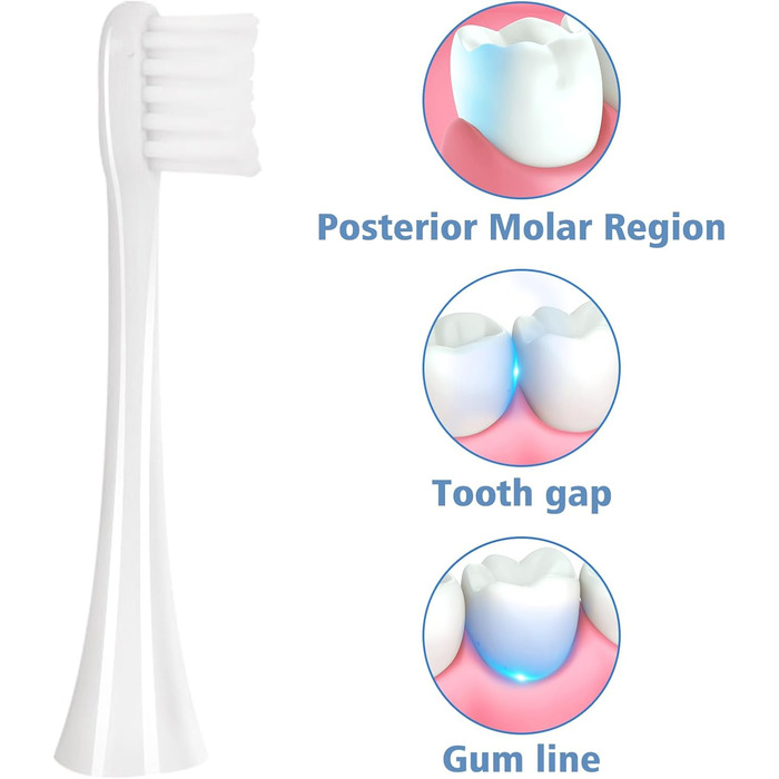 Насадки для щітки SAVTMVAS підходять для догляду за зубними щітками Apa Sonic 3D Sensitive Насадки білі щітки Змінні щітки Насадки Змінна насадка для щітки підходить для чутливої щетини,10 упаковка 10біла