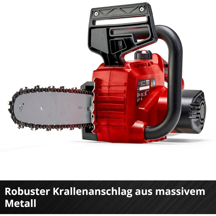 Акумуляторна бензопила Einhell GE-LC 18/25 Li-Solo Power X-Change, працює від акумулятора (літій-іонна, 18 В, якісна шина/ланцюг OREGON, захист від віддачі, штифт фіксатора ланцюга, без акумулятора та зарядного пристрою)