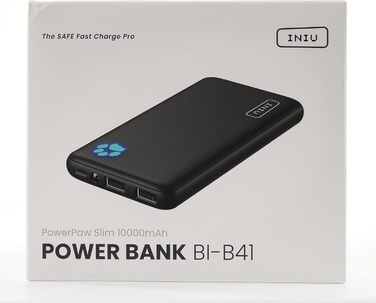 Ультратонкий акумулятор 10000mAh, маленький, але потужний, вхід і вихід USB C, зовнішні акумулятори для мобільних телефонів потрійні 3A з ліхтариком, сумісний з iPhone 16 15 14 13 12 11 X Pro Max Samsung Huawei Класичний розмір чорний