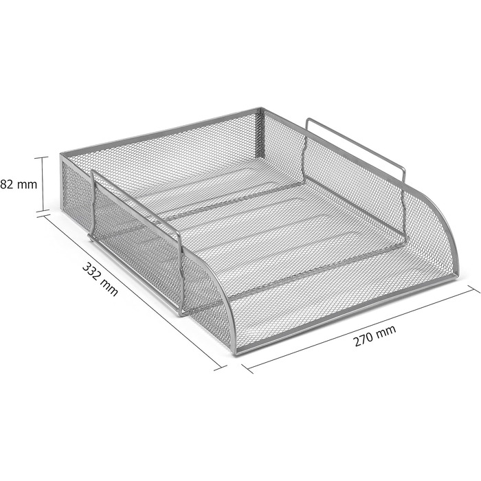 Сітчастий лоток для листів Osco Стійкий до подряпин Стекова вставка Передня частина Портрет Folio Формат Срібло