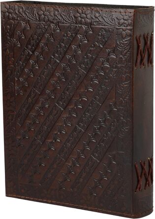 ПЕРЕДОЗУВАННЯ Deckle Double Dragon with Stone Leather Journal - Дорожній журнал для чоловіків і жінок Ескізи Щоденник Книга тіней Вінтажний папір ручної роботи Deckle Edge Paper - 6x8 дюймів 15 х 20 см A5 A5 Унікальний, вінтажний