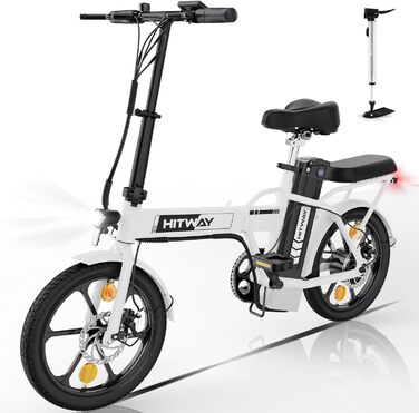 Електричний складний велосипед HITWAY e-bike 250W 8.4Ah 36V білий