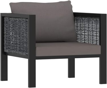 Комплект для відпочинку в саду з подушками Poly Rattan Anthracite, 7 шт.