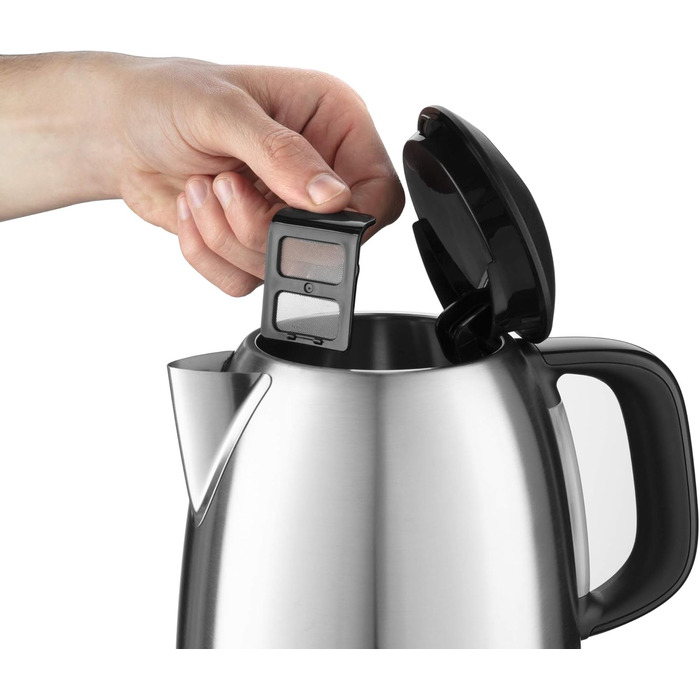 Чайник Russell Hobbs 1,0 л Adventure з нержавіючої сталі (2400 Вт, функція приготування під тиском, знімний фільтр з лаймом, зовнішній індикатор рівня води, маленький туристичний чайник) Чайник для чаю 24991-70 маленький, 1,0 л Нержавіюча сталь полірована