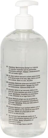 Зволожуючий лубрикант для жінок і чоловіків, на водній основі, без адгезивного ефекту, без масла і жиру, веганський, 500 мл