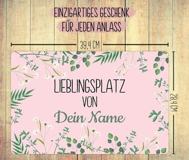 Дизайн килимка з ім'ям - килимок улюблене місце - килимок, подарунок на день народження, Різдво, подрузі, сім'ї - нековзний і витирається корковий килимок, 40x30 см I Персоналізований