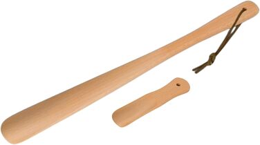 Комплект TEEMANDO Shoehorn, довгий (63 см) для дому та короткий (15 см) для подорожей Ріжк для взуття виготовлений з промасленого бука, взуття швидко та дбайливо надягається та знімається