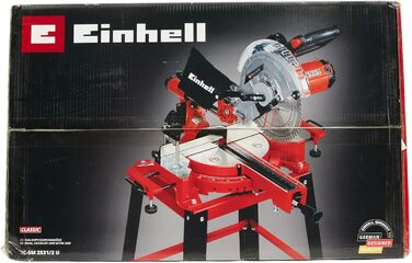 Торцювальна пила Einhell TC-SM 2531/2 U (1900 Вт, макс. глибина/ширина різання 70 мм x 310 мм, пильний диск Ø 254 мм, опорна рама, нахил пильної головки, функція протягування, лазер) TC-SM Single (новинка 2020 року)