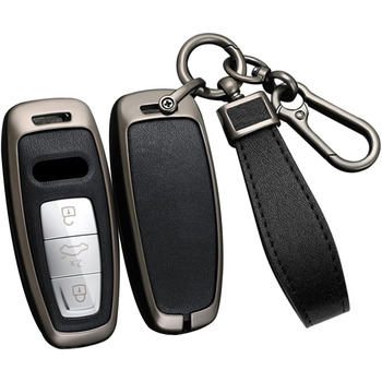 Чохол для ключа ontto Keyless підходить для Audi A8 A8L Q8 A3 Sportback A6 A7 Q7 RS6 S6 S7 SQ8 Q4 SQ7 TFSI E-Tron 2019-2023 Захисний чохол Чохол для ключів Чохол для ключів Брелок 3 кнопки - чорний