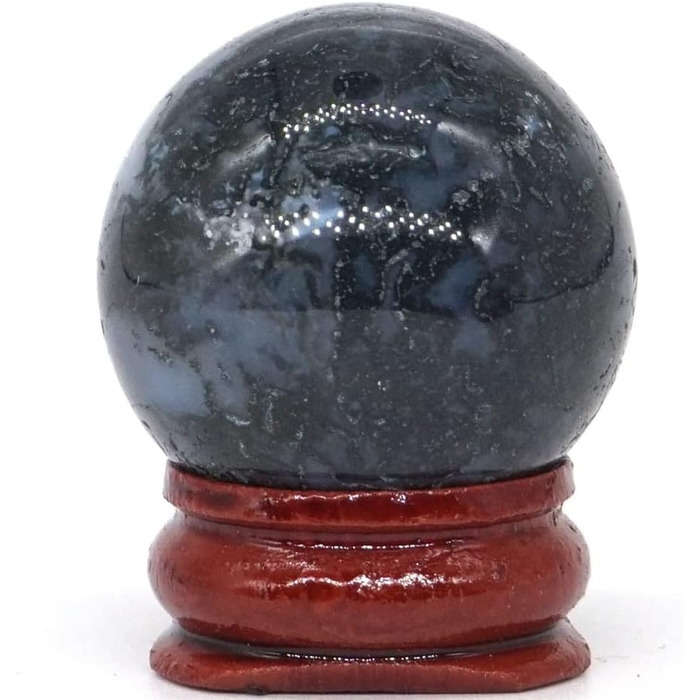 Куля з натуральних дорогоцінних каменів Crystal Reiki Globe Home Decor Hand PlayStone Ball Home Collections (колір моховий агат), 30MM