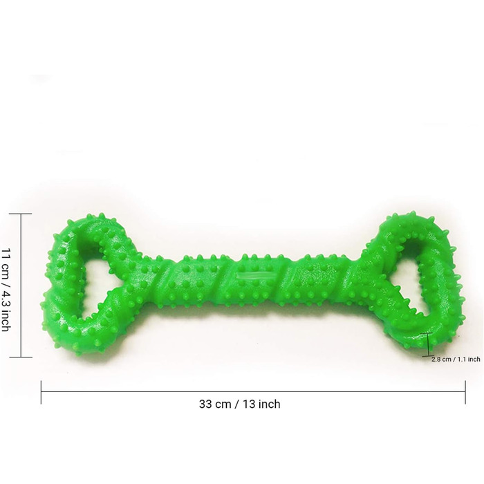 Міцна іграшка для собак Жувальна іграшка у формі кістки розміром 13 дюймів із твердої гуми з опуклим дизайном, міцна інтерактивна іграшка для великих маленьких собак, чистих зубів і масажних ясен