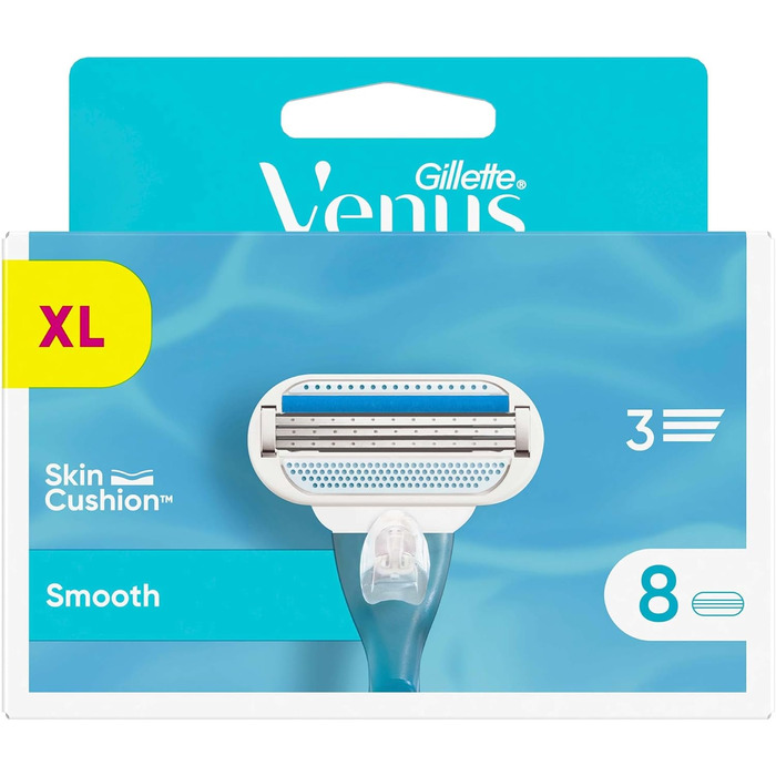 Гладкі леза для бритви Gillette Venus жіночі зі зволожувачами для захисту шкіри, 8 змінних лез