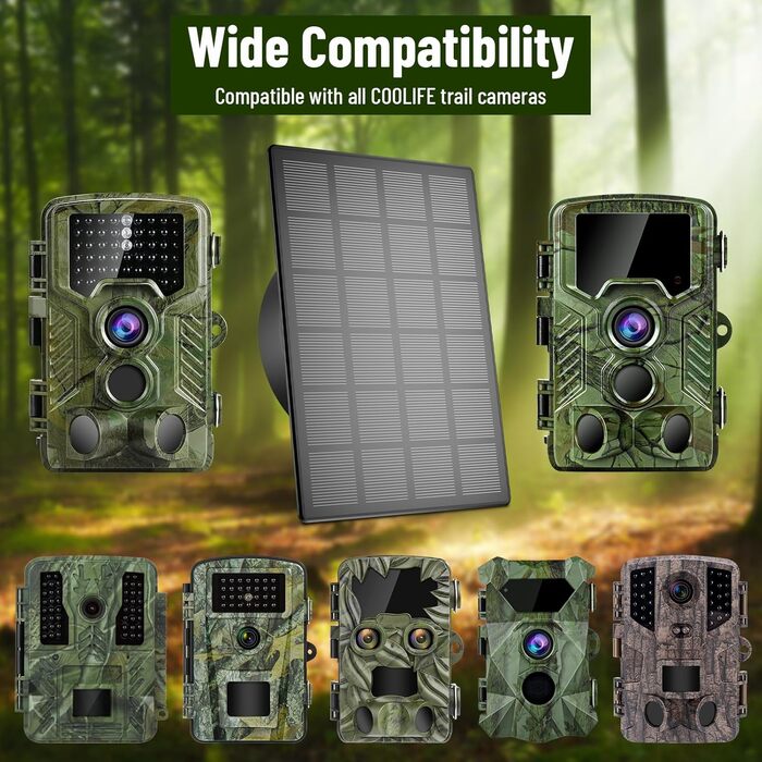 6V 2A Camera Wildlife Camera Solar Panel Solar Charger 5200mAh Integrated Lithium Battery Portable Outdoor Mobile Solar Charger for Wildlife Camera, BST52, 6V 2A Camera Wildlife Camera Solar Panel Solar Charger 5200mAh Integrated Lithium Battery Portable 