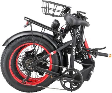 Електричний велосипед KETELES Folding E-Bike 20 дюймів, літієва батарея 48В 18Ач, складний міський електровелосипед з жировими шинами 4', гідравлічне гальмо, для дорослих, чоловіків, жінок. чорний