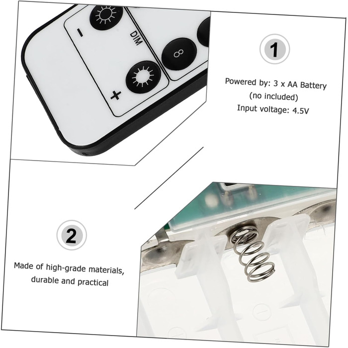 Комплекти Пульт дистанційного керування Струнні світлові аксесуари Прозорий корпус батареї USB Акумуляторний дріт Світлодіодний USB-акумуляторний блок Аксесуари Акумуляторна коробка з пультом дистанційного керування Кнопка Кнопка Батарея прозора 4 шт. 8,5