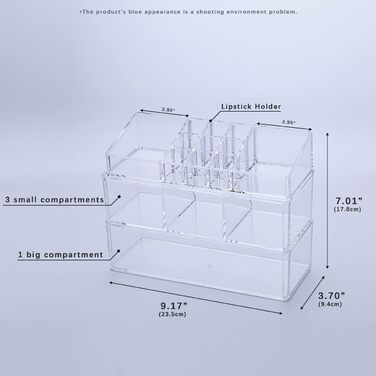 Набір органайзерів ROWNYEON з 3 предметів, штабельований органайзер для макіяжу, зберігання косметичної косметики, акрилова система організації ящиків з 15 відділеннями для губної помади, лаки для нігтів, аксесуари типу 5