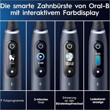 Електрична зубна щітка/електрична зубна щітка Oral-B iO Series 9 Luxe Edition, 7 режимів чищення, догляд за зубами, кольоровий дисплей, зарядний дорожній чохол і косметична сумка, чорний онікс