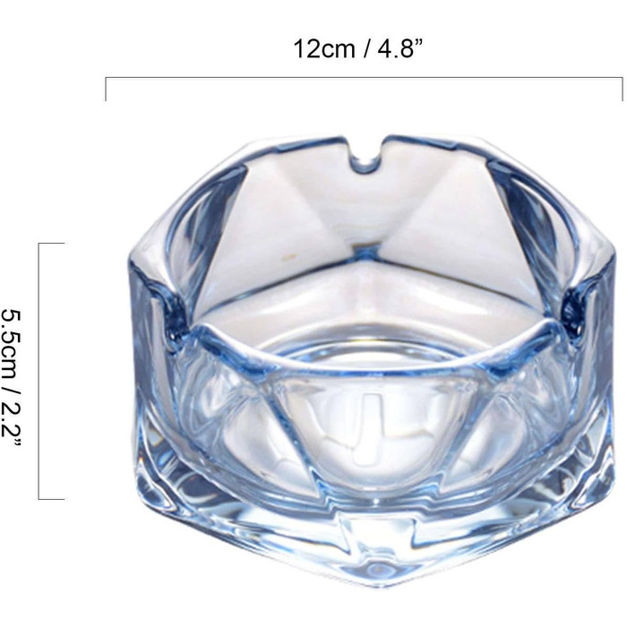 Попільничка для чоловіків, зовнішня попільничка для сигарет для тераси, скляна попільничка для сигар Прохолодна попільничка синя 12x12x5.5см Синя 12x12x5.5см