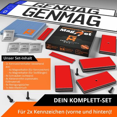 Магніт для тримача номерного знака GENMAG 2 шт. безрамковий надміцний та універсальний магніт для тримача номерного знака Атмосферостійкі магнітні тримачі номерних знаків Безрамкові тримачі номерних знаків Австрія та Німеччина на 2 номерні знаки - UNIVERS