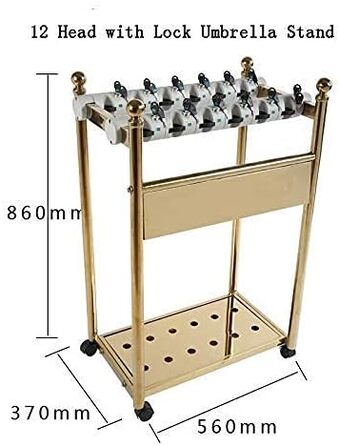 Підставка для парасольок RAABYU - 12 головок з замком Підставка для парасольки Підставка для парасольки, підставка для золотої парасольки