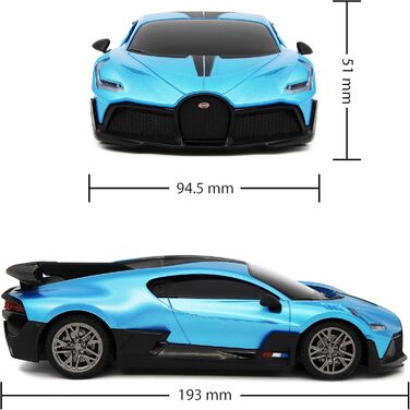 Машинка на радіокеруванні CMJ RC CARS Bugatti Divo Blue 124, офіційно ліцензована, робочі фари в масштабі 124, 2.4 ГГц