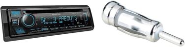 Автомагнітола Kenwood KDC-BT960DAB CD з системою гучного зв'язку DAB і Bluetooth (USB, AUX-вхід, 3 x Pre-Out 5V, Storeo Alexa, звуковий процесор, 4х50 Вт, VAR. підсвічування, антена DAB) (комплект з адаптером для антени)