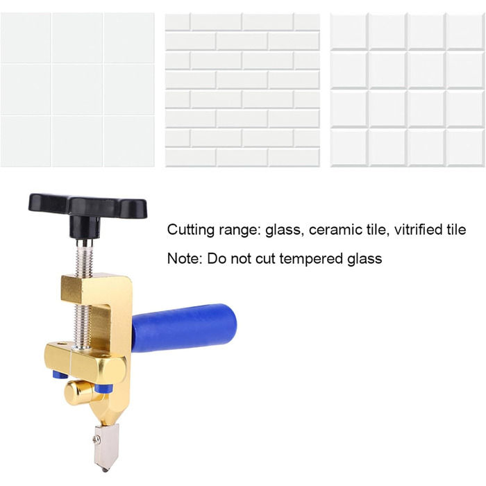 Плиткоріз для керамічної плитки, багатофункціональний інструмент для різання скла та кахлю для дому та майстерні, ідеально підходить для різних матеріалів товщиною від 3 до 15 мм