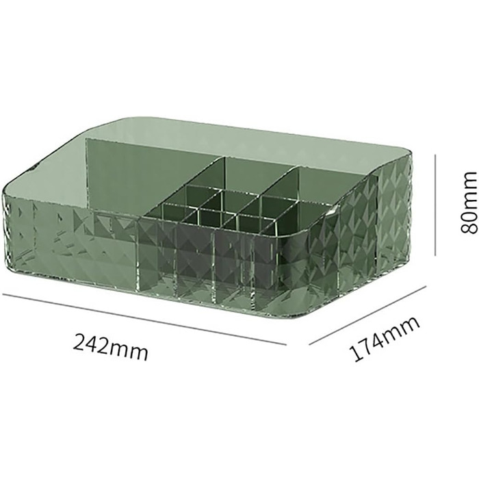 Прозорий органайзер для зберігання макіяжу ящики Догляд за шкірою Косметичні вітрини Вітрини для зберігання ящики для комода зелений 24.2 см