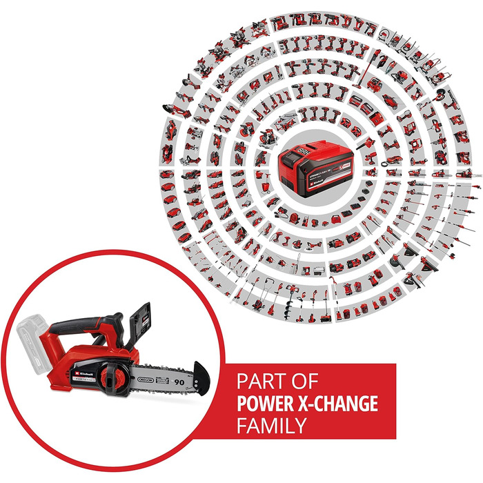 Акумуляторна бензопила Einhell Professional одноручна FORTEXXA 18/20 TH Power X-Change (Li-Ion, 18 В, безщітковий двигун, 20 см якісне лезо та ланцюг OREGON, макс. 3 800 хв-1, без акумулятора та зарядного пристрою) без акумулятора та зарядного пристрою