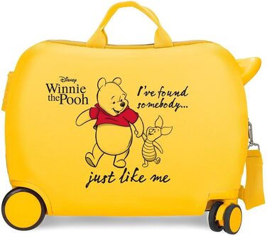 Дитяча валіза Disney Winnie The Pooh, вохра, 50 x 39 x 20 см, жорстка, кодовий замок ABS, бічна 78 л, 1.8 кг, 4 колеса, ручна поклажа, жовта, дитяча валіза дитячий чемодан дитячий чемодан охристого кольору