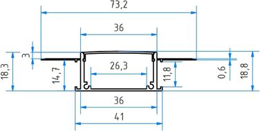 Профіль Tivendis Led Alu 2 м T2 з аксесуарами для стрічок шириною до 27,6 мм Атласна обкладинка молочного кольору Монтаж Стельовий плінтус прихованого монтажу Стельовий профіль Стельові плінтуси анодовані