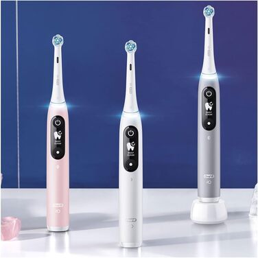 Електрична зубна щітка Oral-B iO Series 6, 5 режимів чищення для догляду за зубами, магнітна технологія, дисплей і дорожній кейс, подарунок чоловік/жінка, дизайн Braun, білий