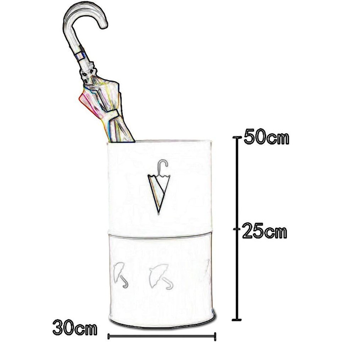 Підставка для парасольки, окремо стоячий металевий виріз, двошаровий домашній офіс з піддоном для крапель, чорна парасолька (колір Гауд, розмір B)