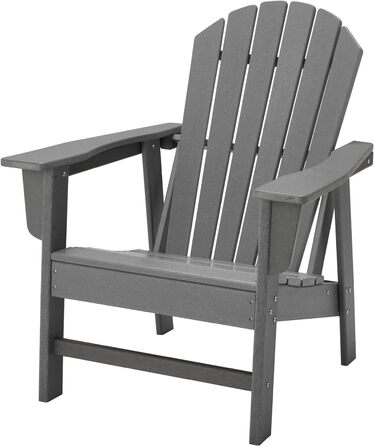 Стільці VOQNIS Adirondack HDPE для басейну, патіо, саду, заднього двору, вогнища (сірий) сірий традиційний