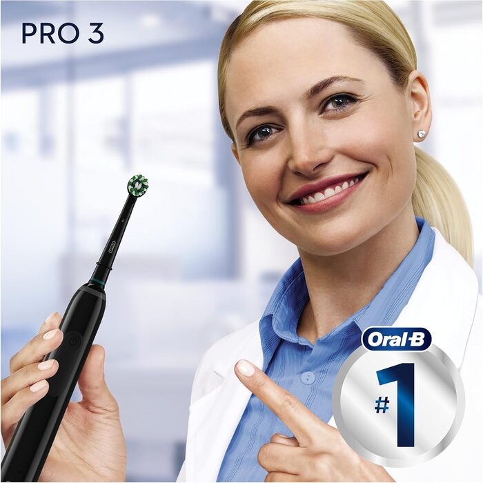 Електрична зубна щітка Oral-B Pro3 3500 Black CrossAction з дорожнім кейсом чорний 1 наконечник захисний чохол