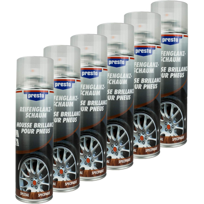 Мл 157189, 6 шт., TIRE GLOSS FOAM Tire Gloss Foam Cleaner Care 500