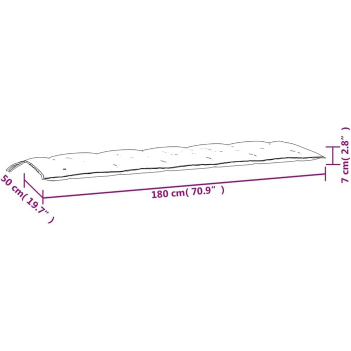 Подушка для садової лавки, Подушка для сидіння на відкритому повітрі, Подушка для садової лавки, Подушка для лавки, Подушка для лавки, бежева тканина Оксфорд 180x50x7см