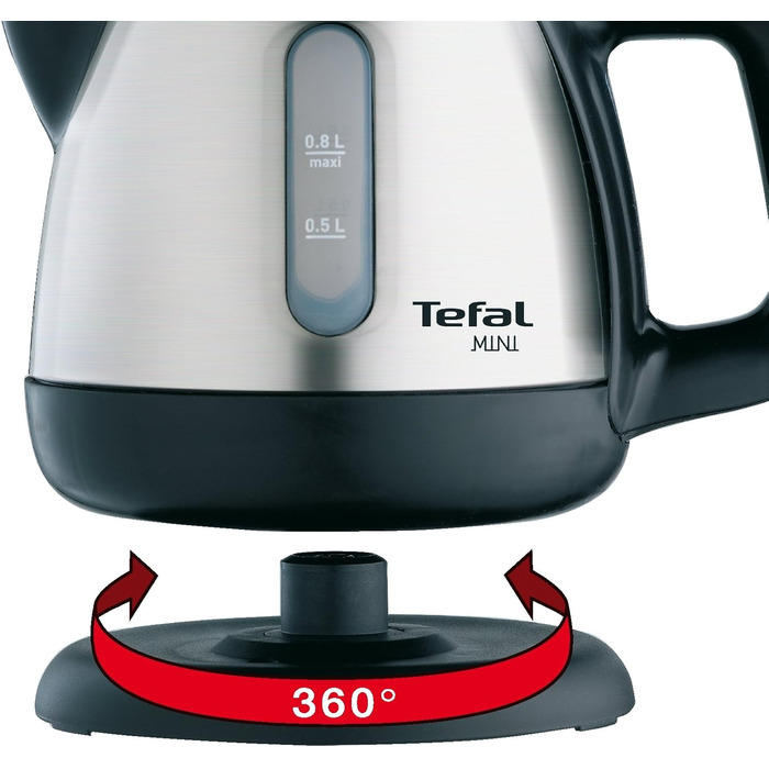 Чайник Tefal BI8125 Місткість 0,8 літра 2200 Вт Бездротовий зв'язок Розетка 360 Захист від сухого/перегріву 22 см Д x 24,9 см Ш x 55,8 см В Одноколірний