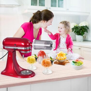 Насадка для льоду Gdrtwwh для міксера KitchenAid, бритва для льоду та насадка для снігового конуса для міксера Kitchenaid, без бісфенолу А (8 форм для льоду в комплекті) Насадка для льоду Shaver