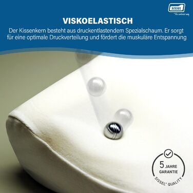 Компактна подушка SISSEL Ортопедична подушка для шиї В'язкоеластична піна Ергономічна, оптимізована для подорожей і шведська якість Велюровий чохол, який можна прати Ідеально підходить для терапії та подорожей