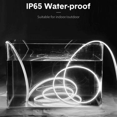 Неонова світлодіодна стрічка AIMENGTE, неонова світлодіодна стрічка 12 В з можливістю затемнення з 11 кнопками дистанційного керування, водонепроникна силіконова гнучка неонова світлодіодна стрічка для прикраси домашньої кухні (білий, 5 м)