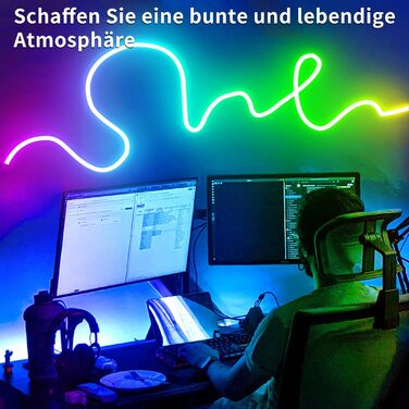 Неонова світлодіодна стрічка Segrass Пульт дистанційного керування/керування APP, водонепроникна гнучка неонова світлодіодна стрічка IP65, світлодіодна стрічка 24 В RGB Неонові струнні світильники, застосовні до спальні, кімнати та зовнішнього оздоблення 