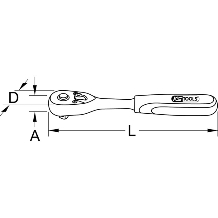 Реверсивна тріскачка KS Tools 914.1290 1/2'', 72 зуба