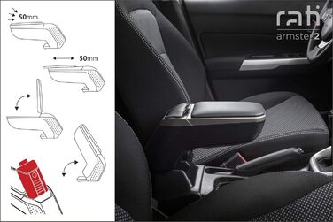 Підлокітник Rati Armster2 підходить для VOLKSWAGEN e-UP 2013- (тільки електрична версія) Центральний підлокітник з відсіком для зберігання, ідеально підходить для центральної консолі SILVER EDITION & POCKET