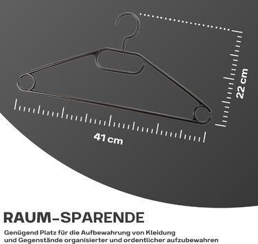 Чорні вішалки оптової упаковки 50 шт. - економія місця, поворотні гачки, міцні пластикові вішалки, ідеально підходять для повного гардеробу, 100 перероблений матеріал, виготовлено в ЄС