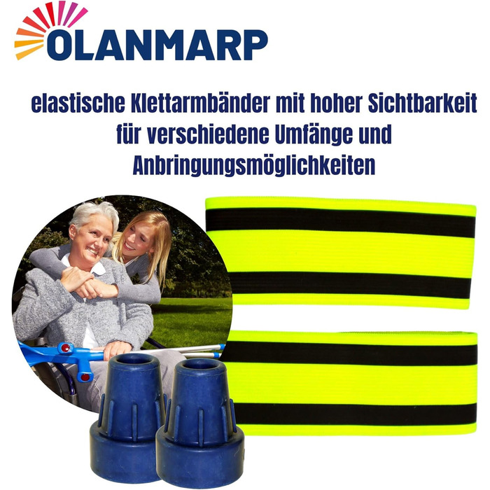 Капсули Ossenberg Crutch Capsules Blue 16 мм ремінець на липучці Olanmarp з нашивками 2 шт. и (2 шт. и капсула для милиці)